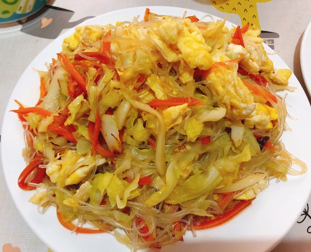 包菜炒粉丝