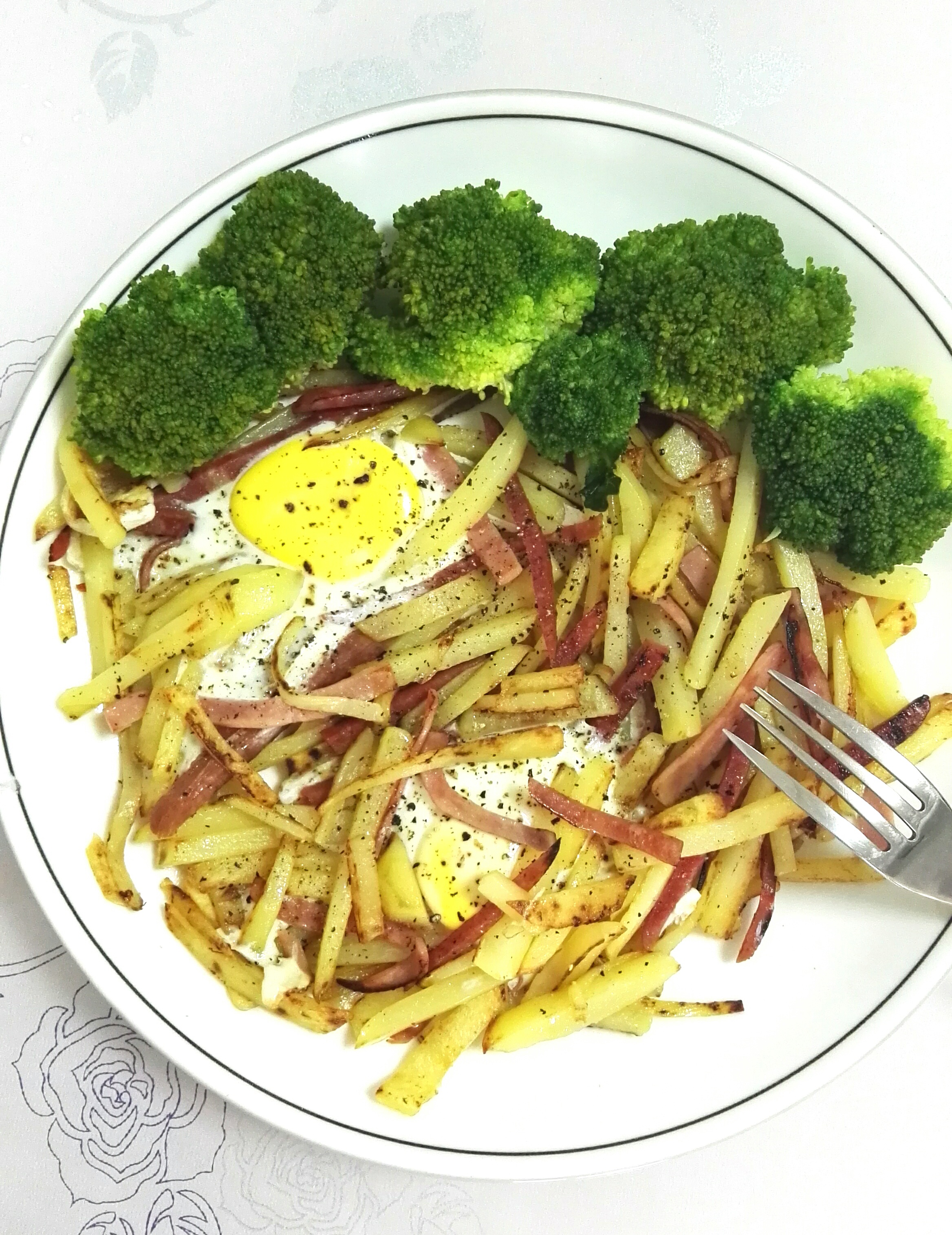 快手早餐—马铃薯火腿蛋