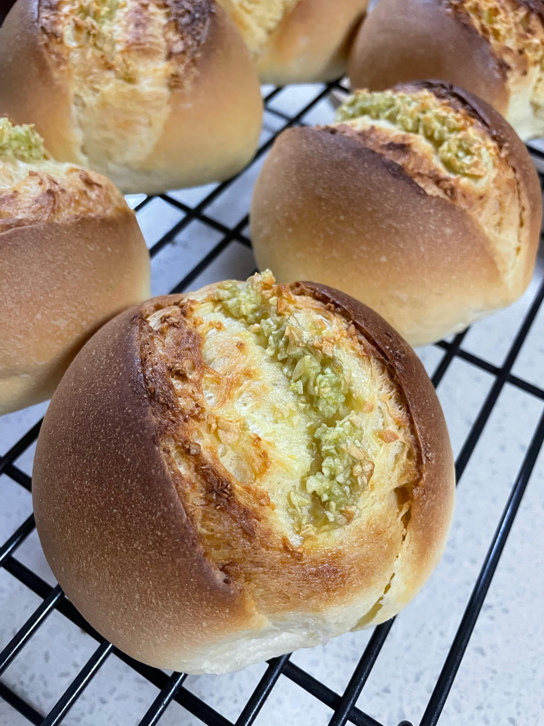 一次发酵，满屋飘香巨好吃的蒜香面包