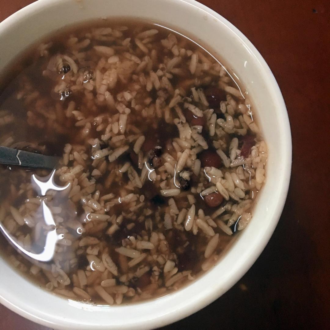 红豆黑米酒酿粥