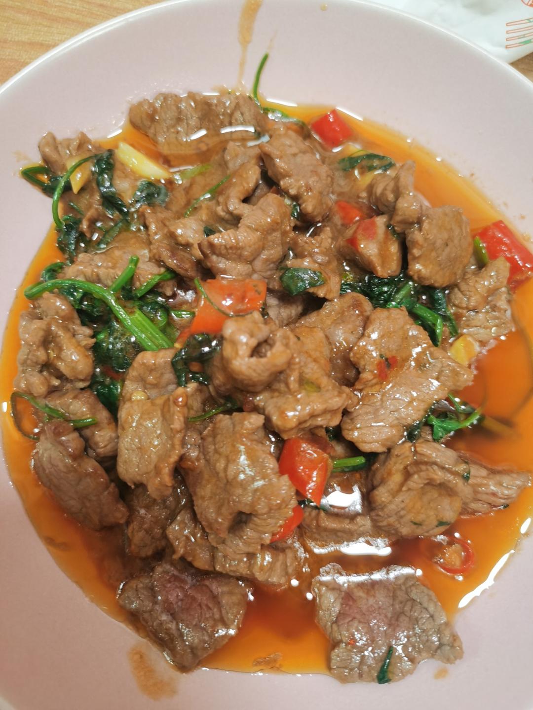 香菜炒牛肉