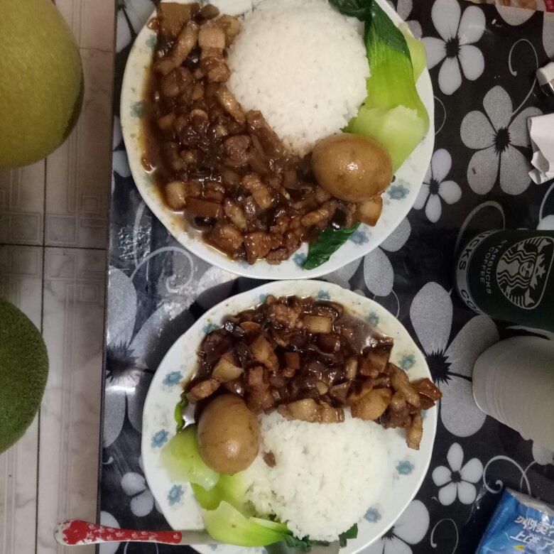 洋葱酥卤肉饭