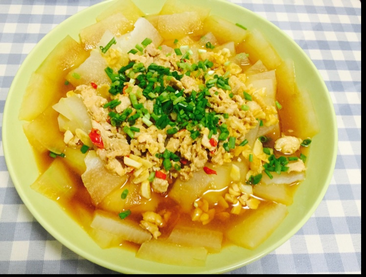 肉末柠檬蒸冬瓜