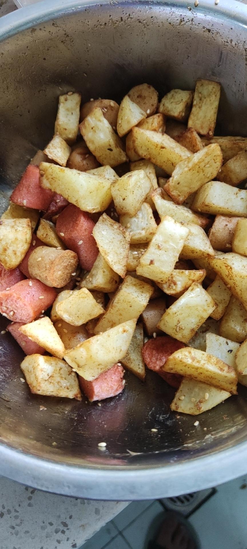 空气炸锅土豆🥔火腿肠