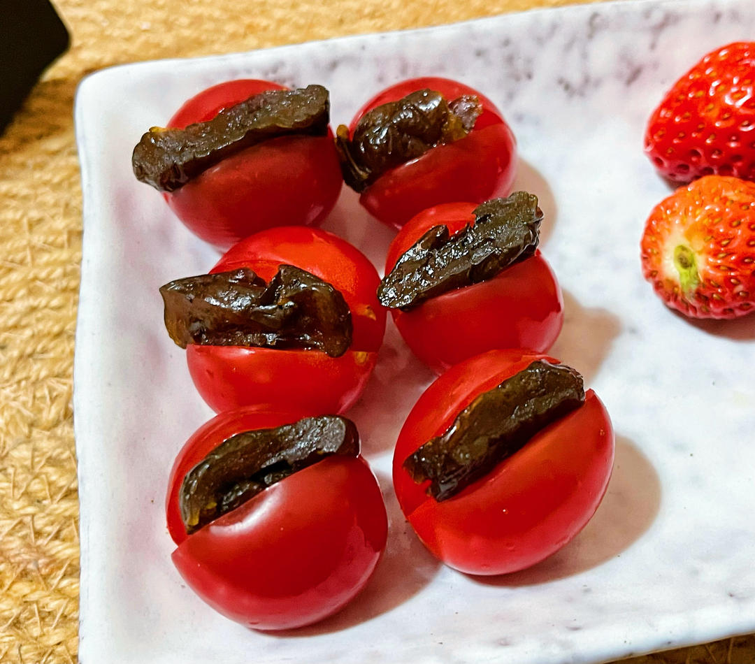 低成本自制番茄夹乌梅
