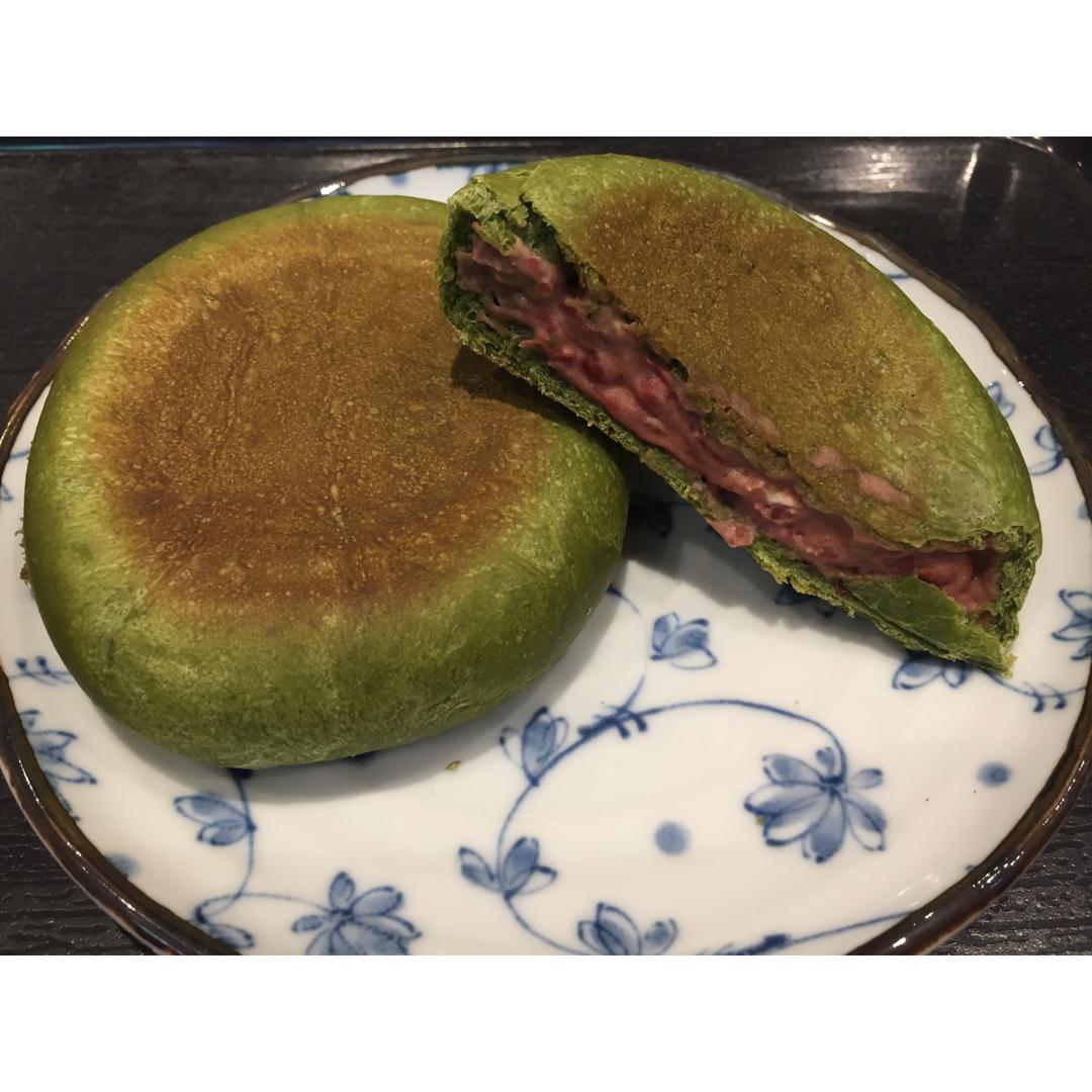 奶香抹茶红豆包（手揉版）