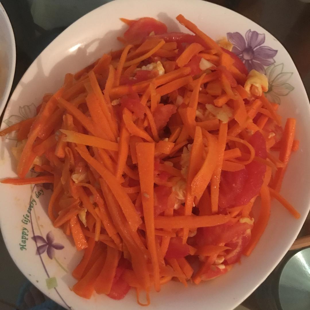 手机用户9660dqj8做的胡萝卜炒番茄鸡蛋