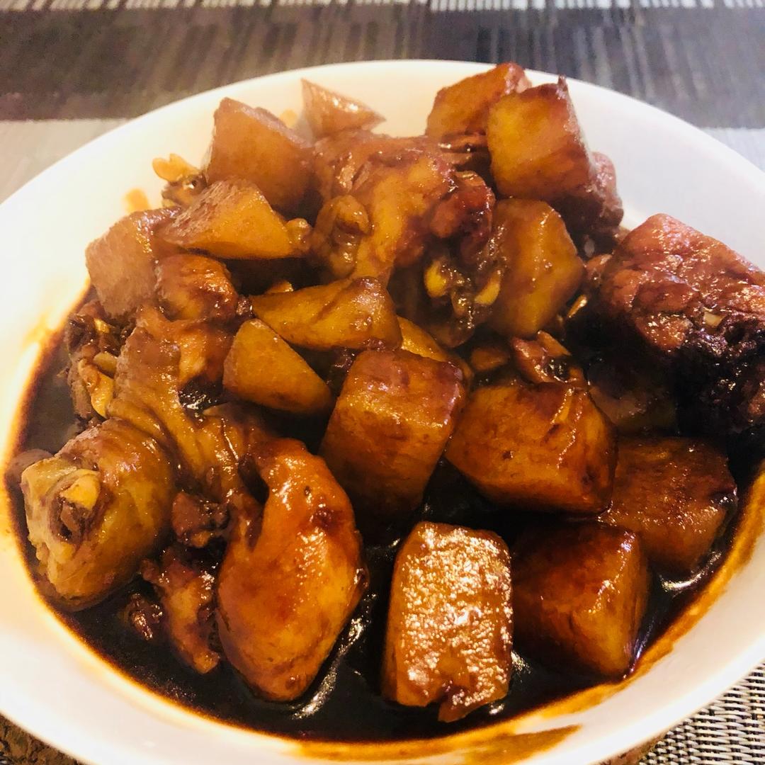 土豆焖鸡腿