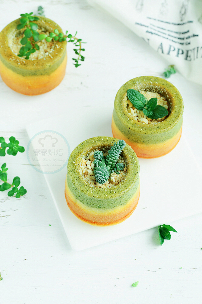 双色盆栽酸奶蛋糕