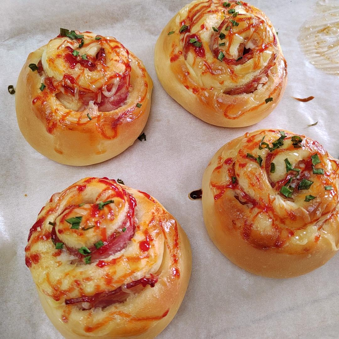🍕披萨面包卷｜一次发酵｜方便快手