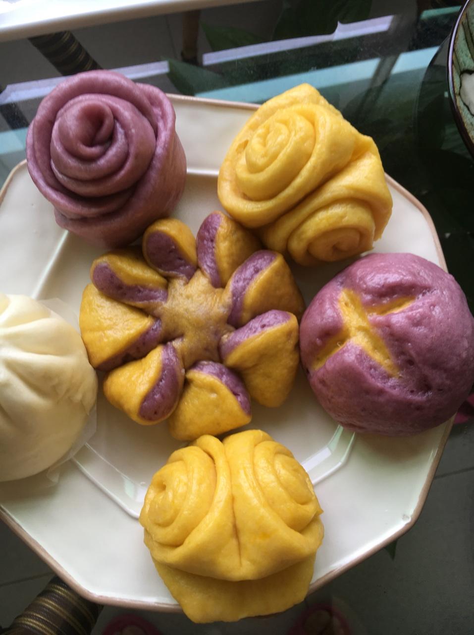 欢笑宝宝做的爱心创意馒头