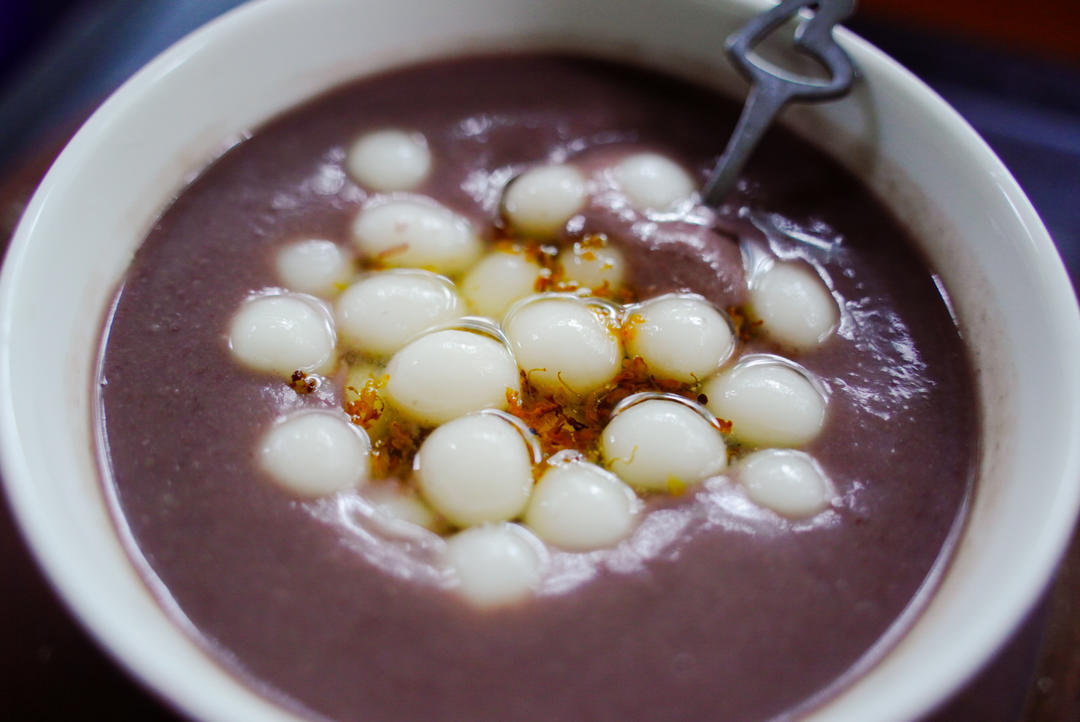 秋日暖胃甜品 | 红豆桂花小丸子🍡