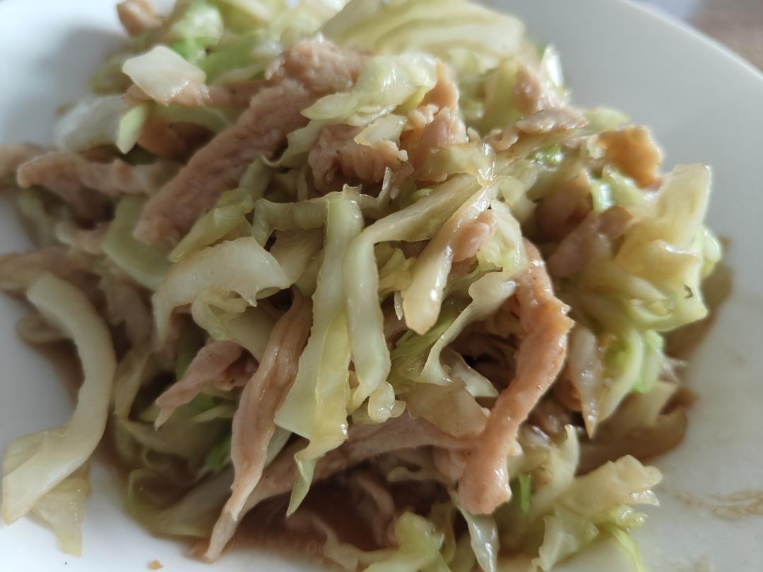 佟小鹤的家常菜--肉丝炒包菜