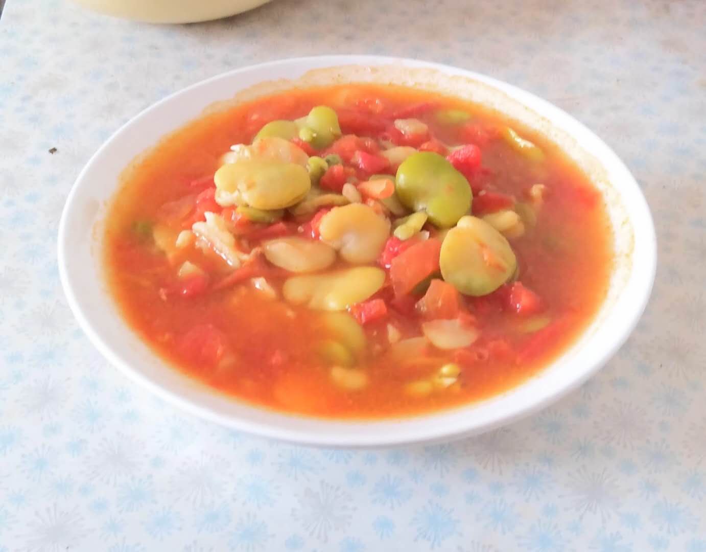 西红柿蚕豆汤（无油菜）的做法