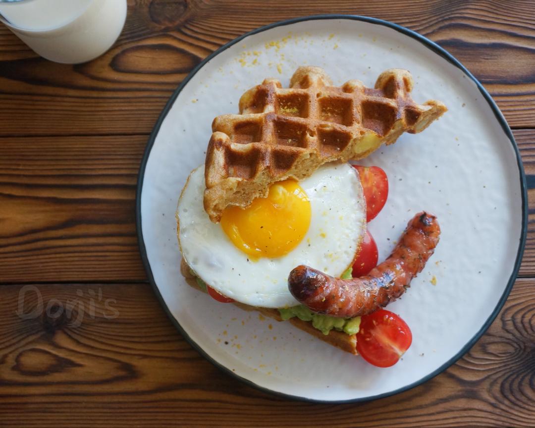 华夫（华芙）三明治（汉堡 ）Waffle sandwich的做法