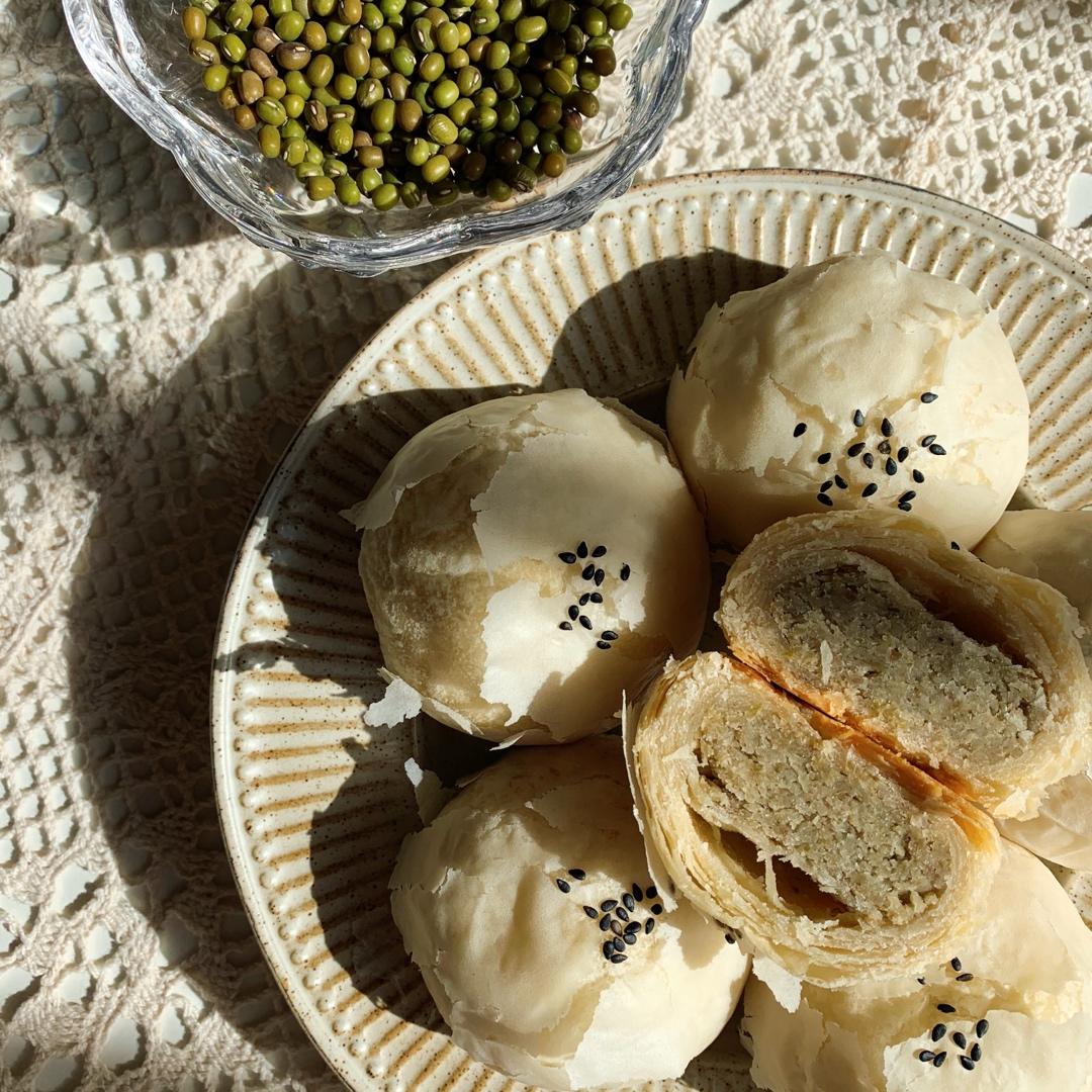 堂妈小厨——酥皮绿豆饼