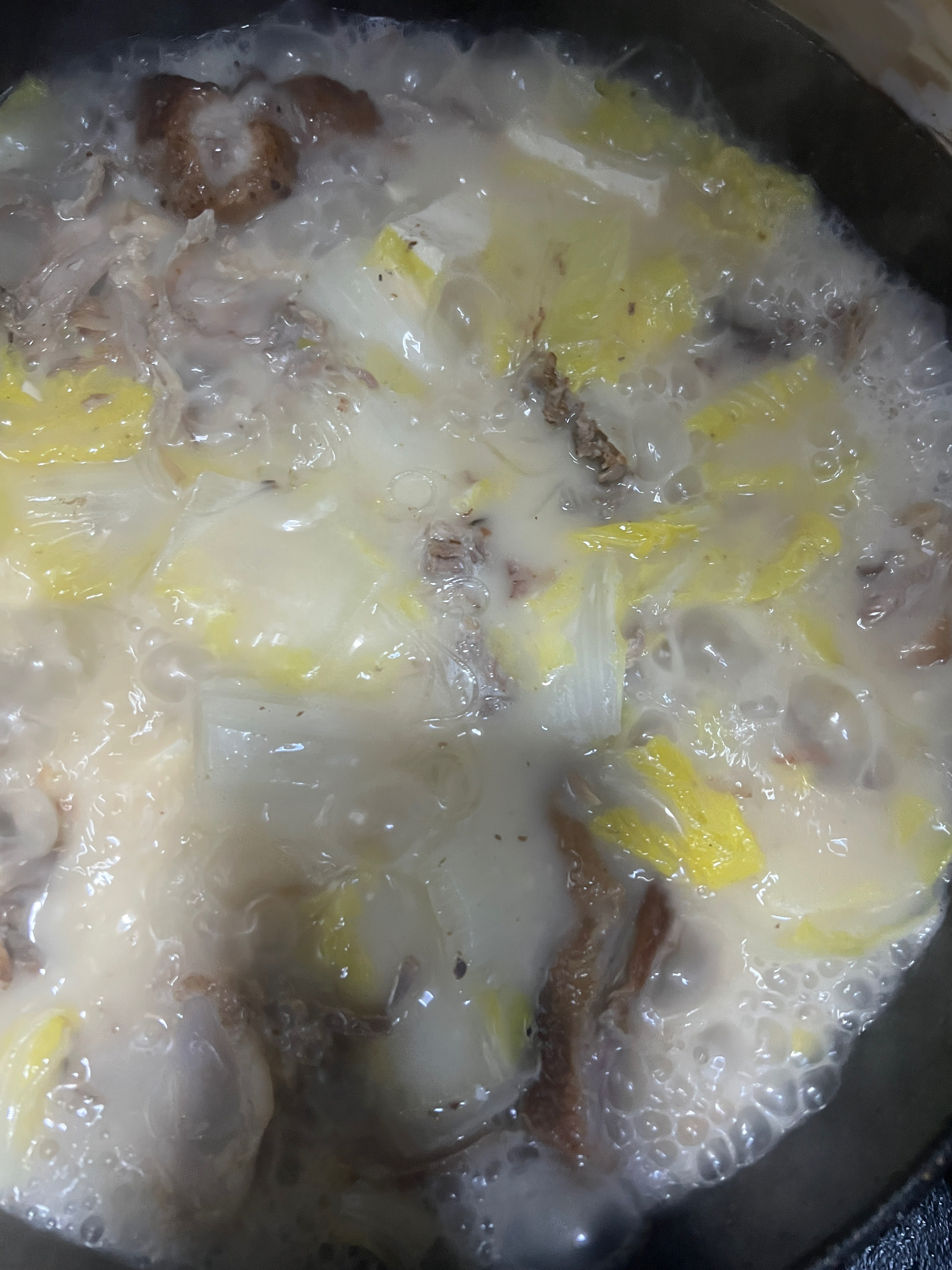鸭架子汤+白菜豆腐粉丝