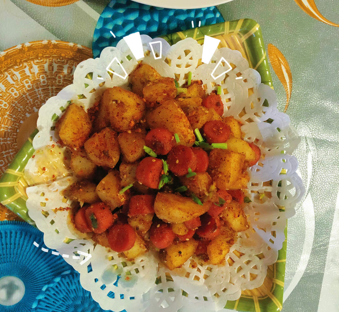 烧烤风味的土豆小香肠