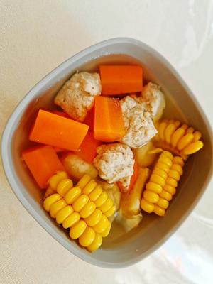 香菇鸡肉丸玉米胡萝卜汤（宝宝辅食）的做法 步骤10