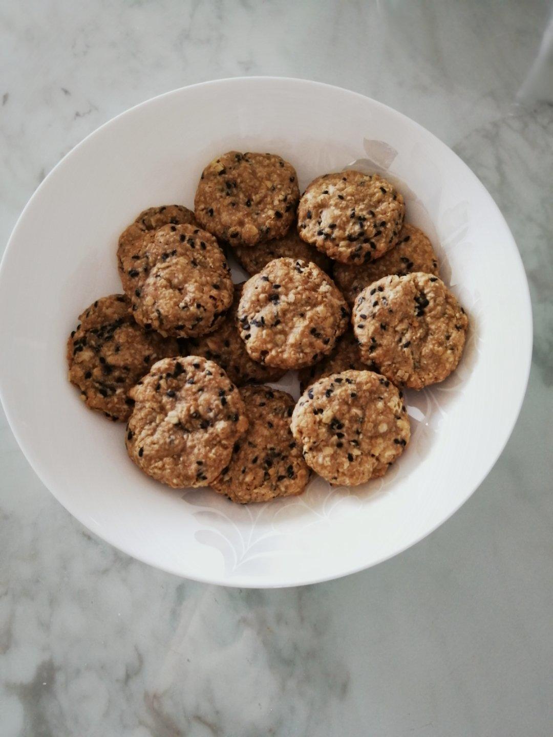黑芝麻燕麦高纤饼干（无添加，另含植物油减脂配方）