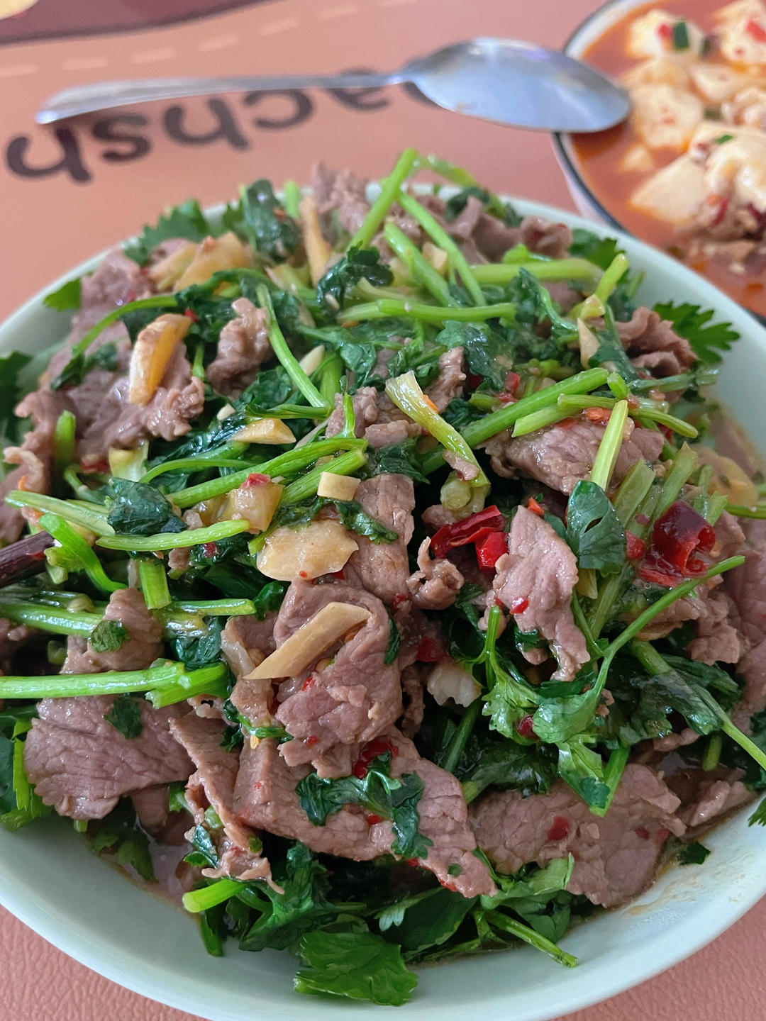 香菜炒牛肉，香辣下饭，爱吃香菜的朋友看过来，拌饭绝了