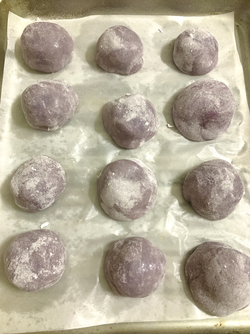 低卡紫薯糯米糍 无色素免淡奶油版