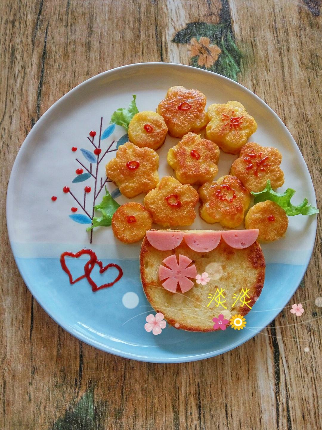 淡淡小小厨做的馒头的春天创意盘饰摆盘拼盘