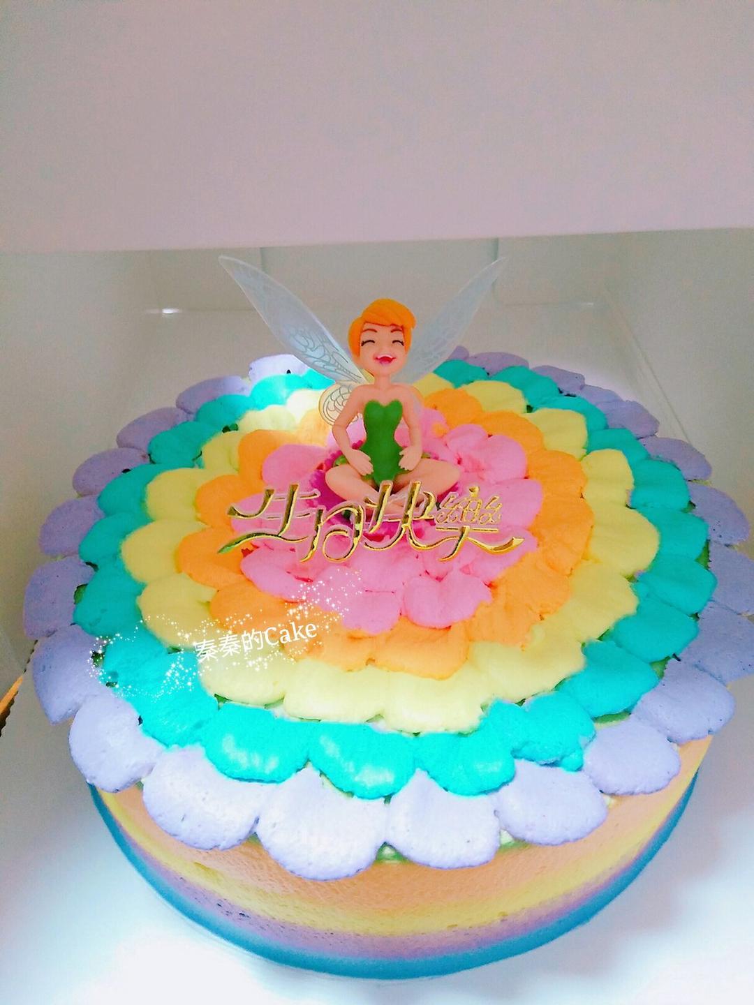 彩虹蛋糕抹面（动物奶油）