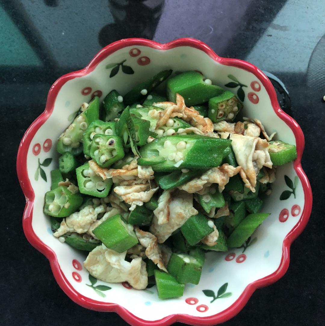 秋葵炒鸡蛋