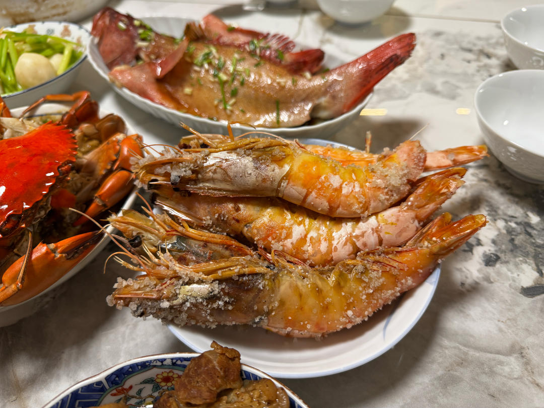 盐焗系列之烤箱盐焗虾