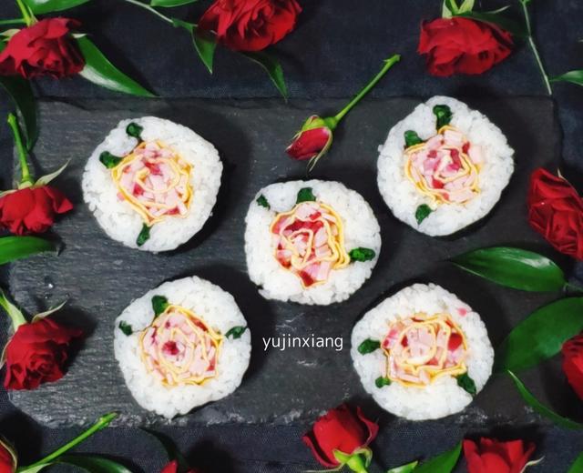 🌸花开富贵🌸玫瑰海苔寿司卷（二）的做法