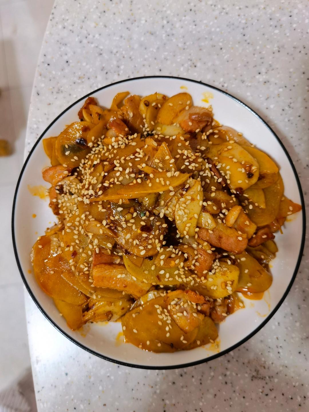 ㊙️好吃到多吃一碗饭的👍🏻［孜然培根土豆片］