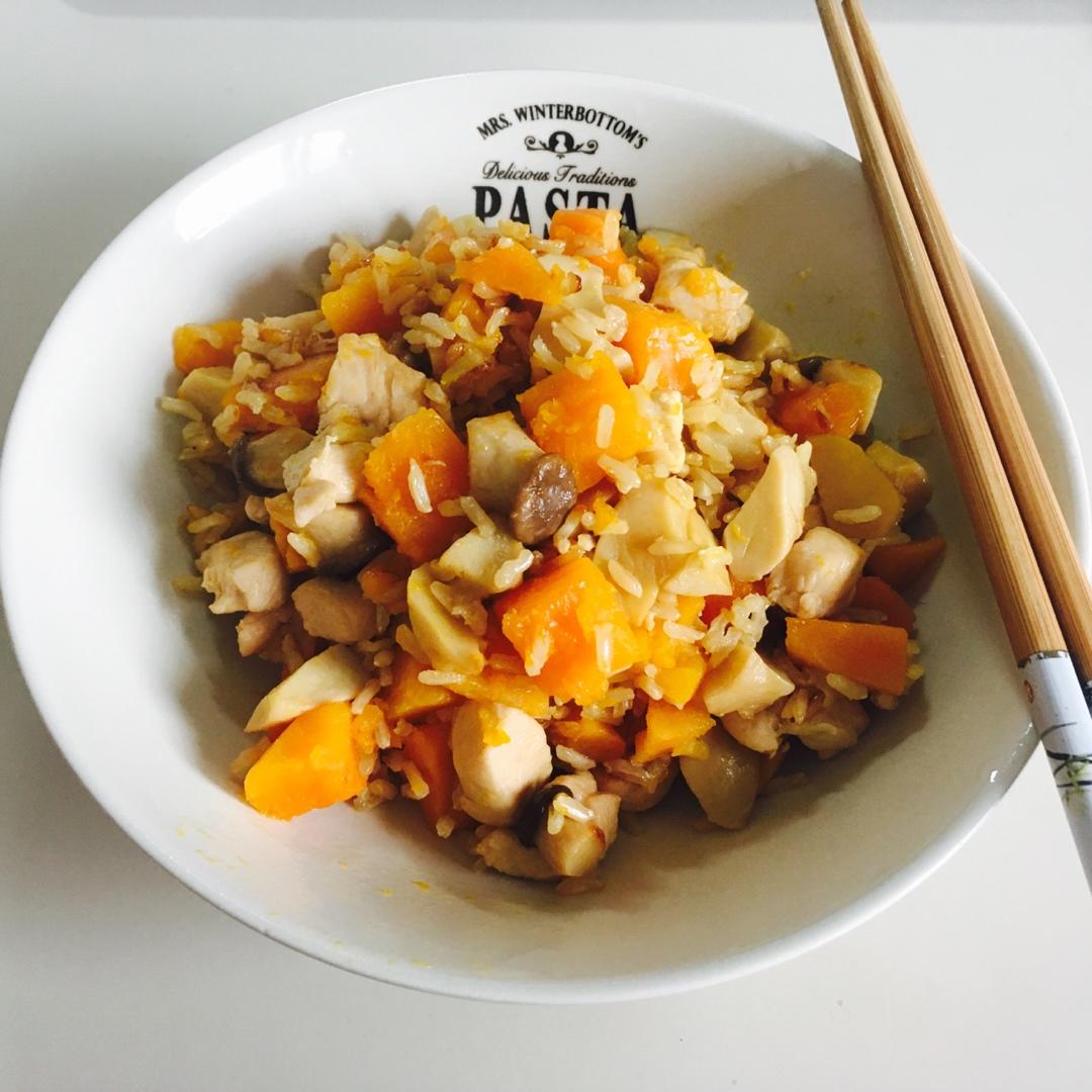 南瓜鸡肉饭