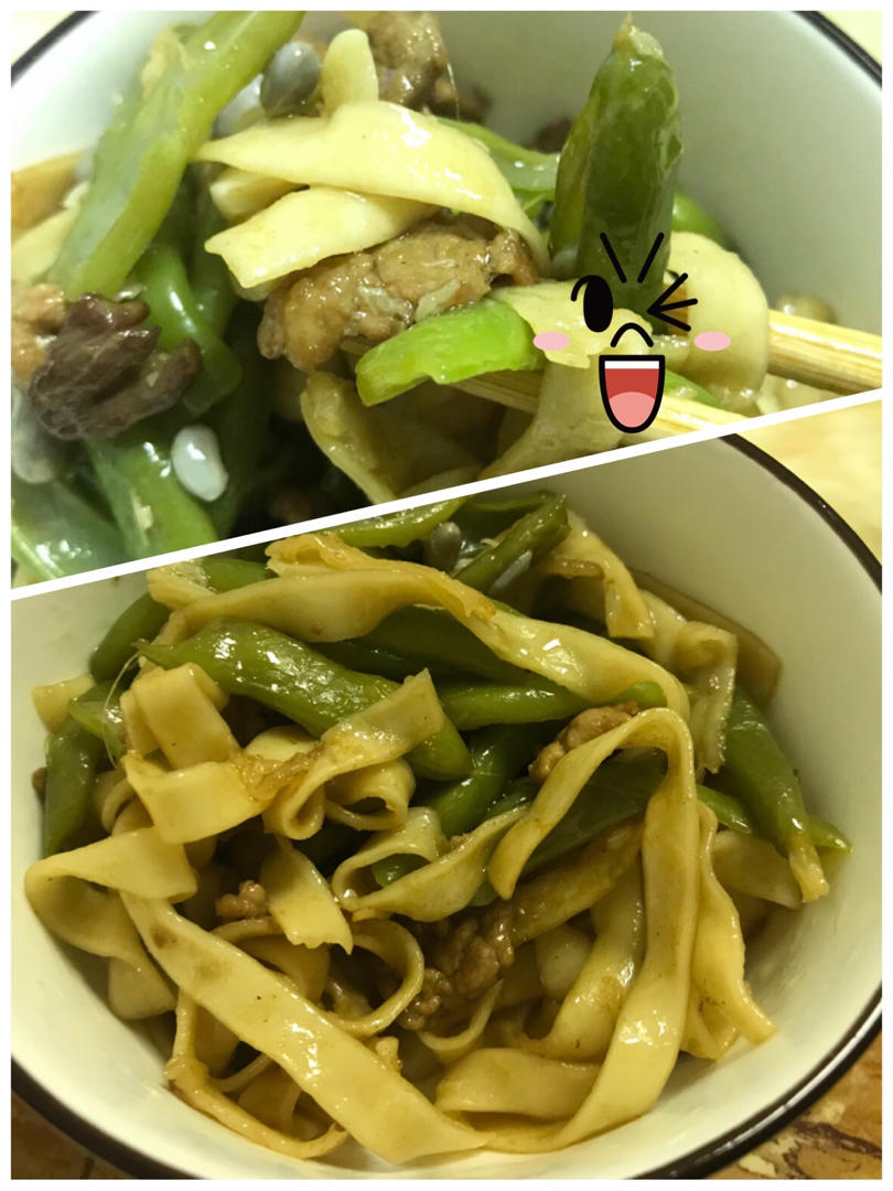 地道老北京扁豆焖面 豆角焖面 太好吃小心吃撑哦