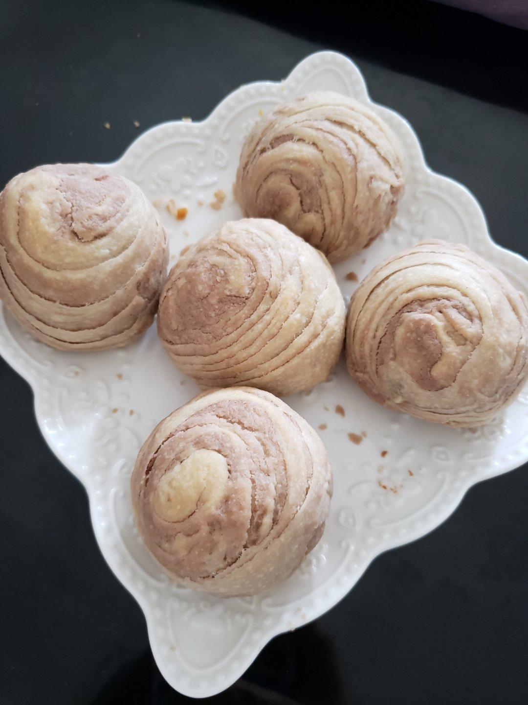 蛋黄酥~紫薯、抹茶、原味~花好月圆，中秋快乐~内附一次做六色蛋黄酥方法~