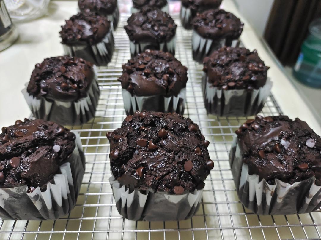 超好吃的巧克力可可麦芬（参考小红书姗胖版）