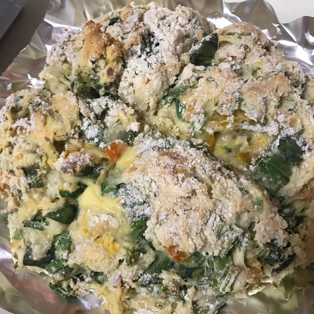 菠菜南瓜奶酪丹波面包丨健康·烘焙