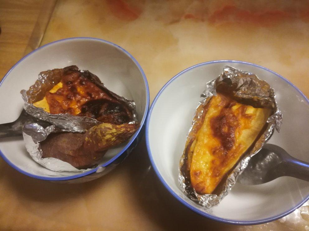 芝士焗红薯+普通烤红薯