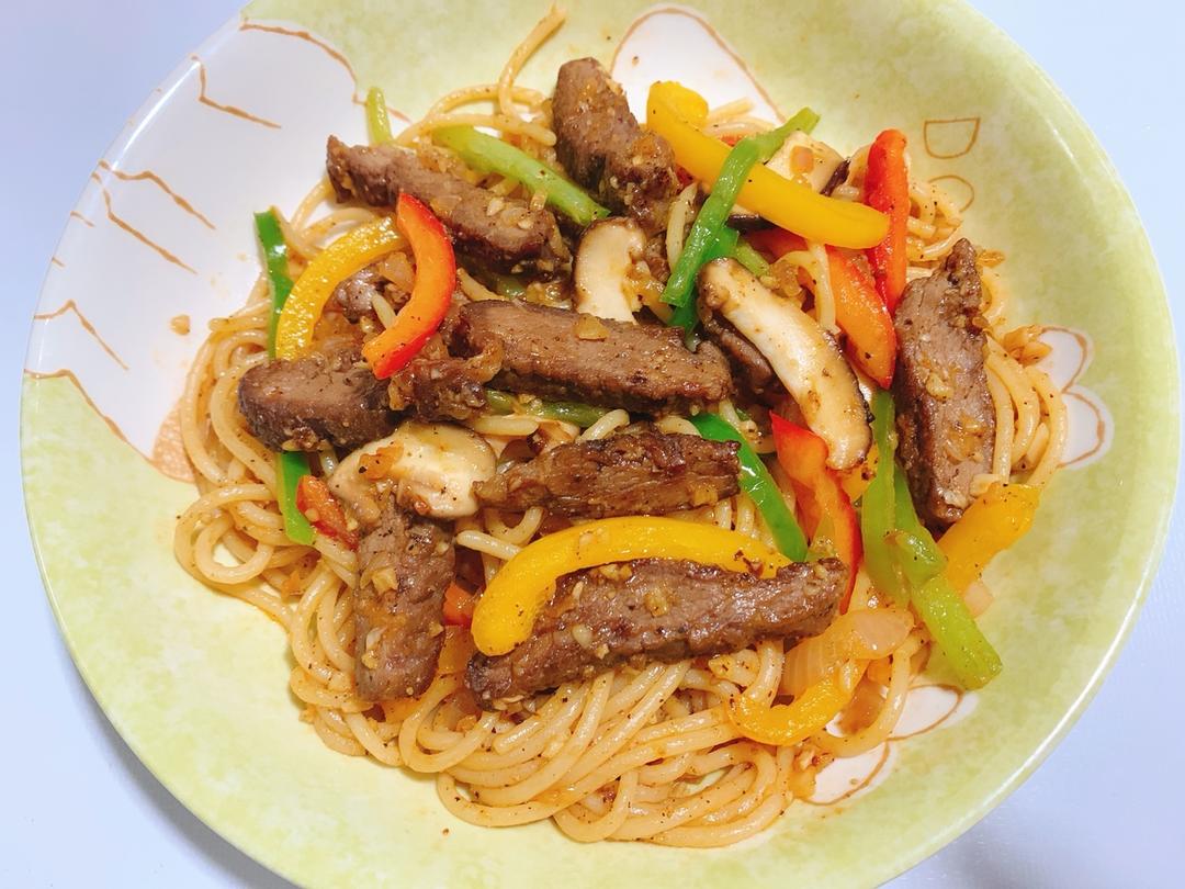 巨好吃的黑椒牛柳意面❗️简单易学