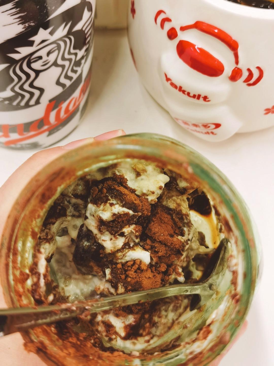 低卡超还原酒酿冻香蕉燕麦提拉米苏【健康小食】