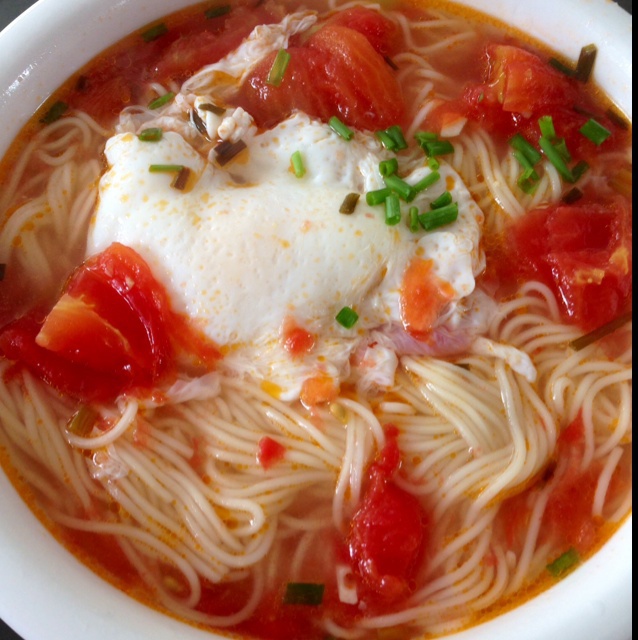 小虫子-13做的最家常的普通汤面——西红柿鸡蛋龙须面