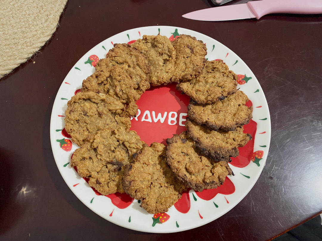 减脂期~解馋😋麦片小饼干🍪，饱腹感十足💪🏻空气炸锅、烤箱都能做