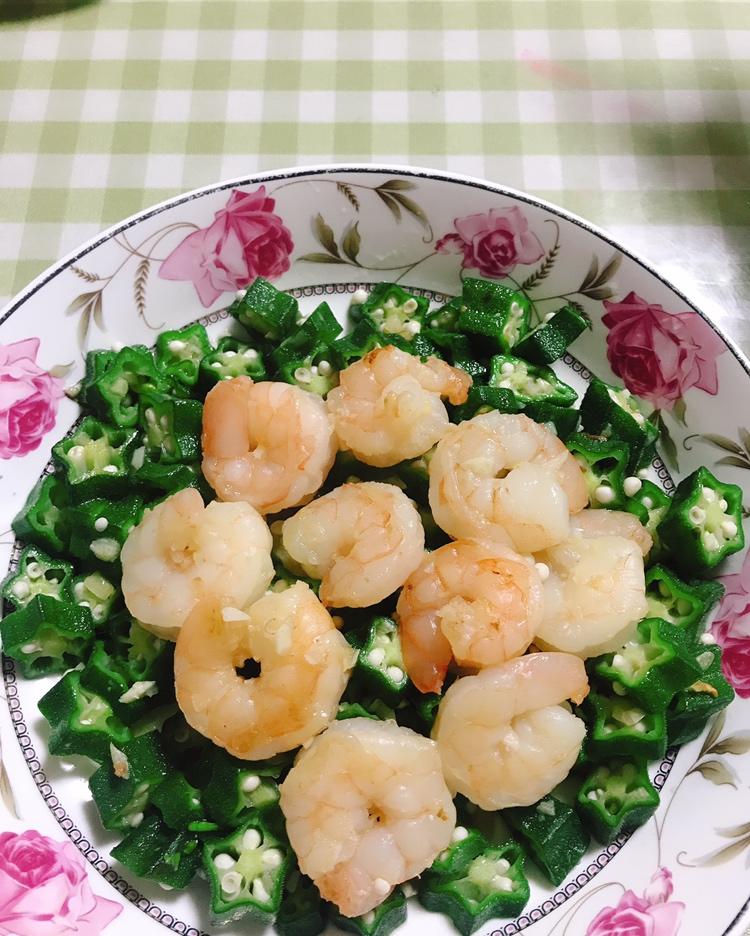 秋葵炒虾仁