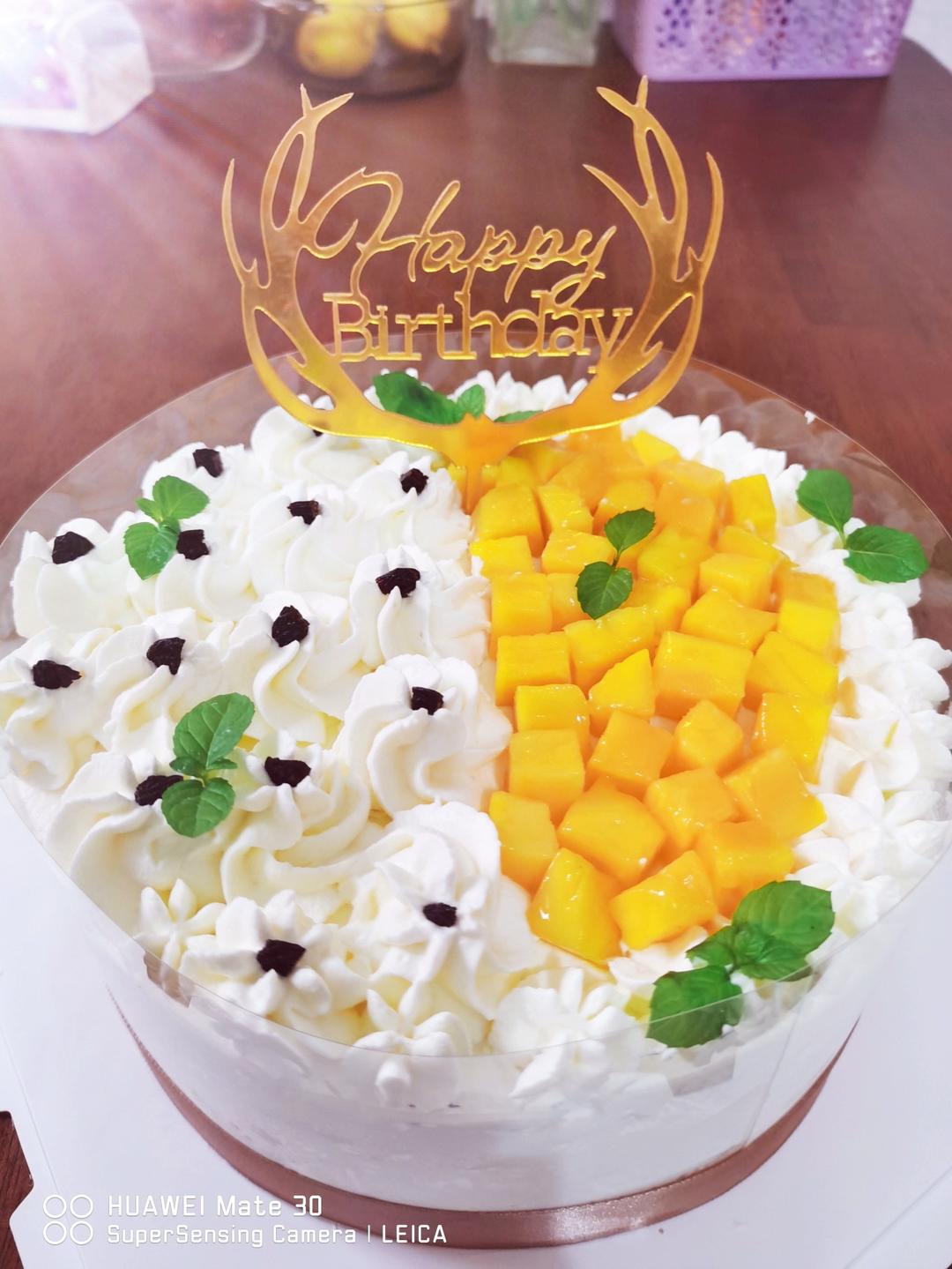 芒果水果夹心生日蛋糕详细版