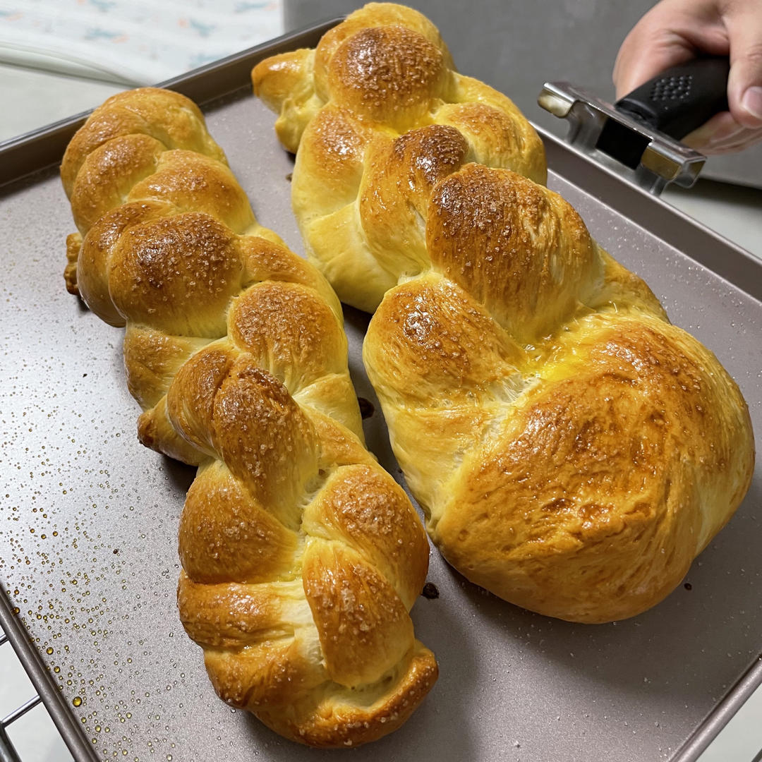 砂糖麻花面包（两股辫子）