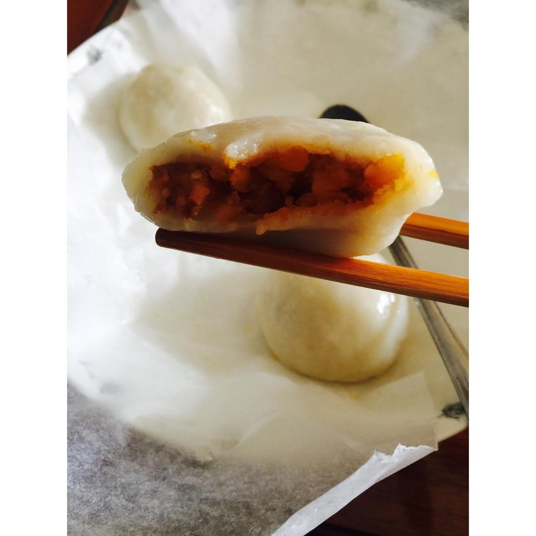 网红青团～～咸蛋黄肉松青团