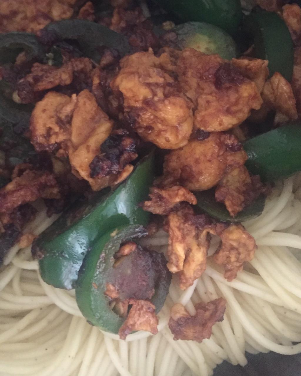 青椒鸡蛋打卤面