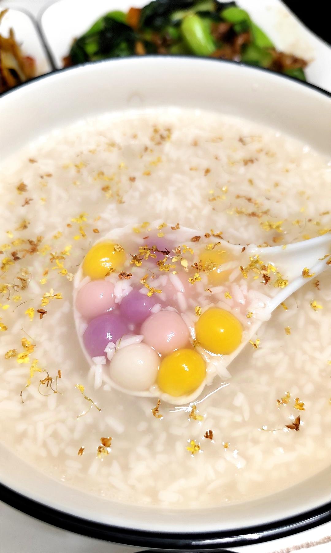 桂花酒酿圆子，自己做的圆子才好吃