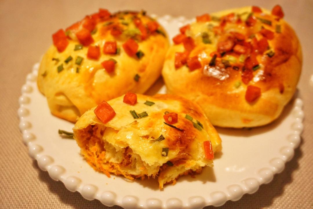 香葱火腿肉松面包