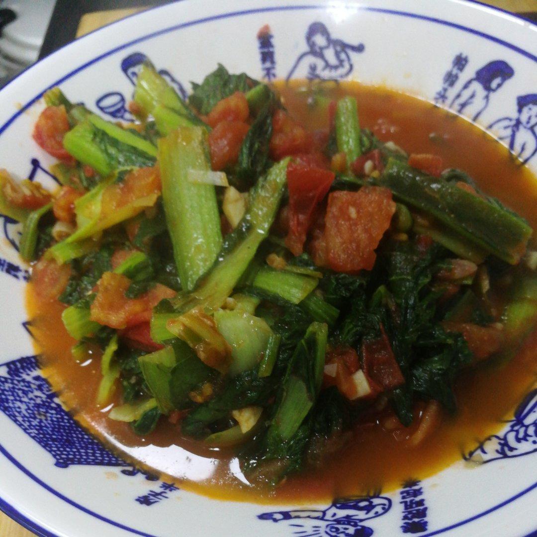 番茄炒小白菜
